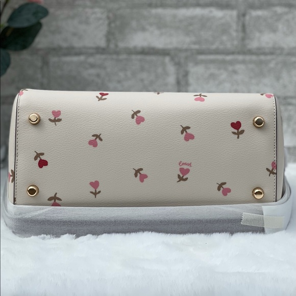Coach Rowan Satchel in Heart Floral Print - Picture 6 of 12